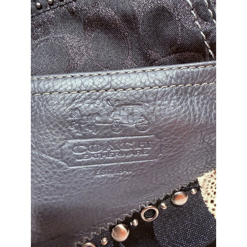 Coach Y2K Vintage Multicolor Black Gray Patchwork Bleecker Tote Purse Bag #12899 - Picture 10 of 16